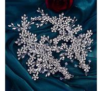 TONZN Forcina per Capelli da Sposa, forcina per Capelli in Cristallo, Copricapo da Sposa, Copricapo da Sposa con Strass (Due Piccoli Pezzi)