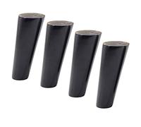TONZN Gambe per mobili Gambe per mobili in legno massello nero, Legno di gomma, Piedini per tavolo stabili, Senza inquinamento (Gamba obliqua 10 cm)