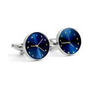 TONZN Gemelli da Uomo d'Affari Gemelli Orologio Blu Polsini Chiodi Polsini Camicia Francese Chiodi Rame Durevole (Colore : Blu, Dimensione : Come Mostrato) (Blu Come Mostrato) (Blu Come Mostrato)