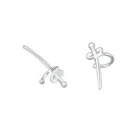 TONZN Gioielli di Moda Argento Sterling Cavaliere Spada Orecchini a Clip per Le Donne Senza Piercing Polsino dell'orecchio Gioielli da Uomo Orecchini di Fascia Alta (Oro Argento)