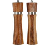 TONZN Macina Pepe Macina Sale Legno Manica 2 Legno Macina Macina Ceramica E Macina Spezie Macina Peperoncino Regolabile Macina Sale Macina Pepe Legno H 20 cm Macina Sale Macina Sale E Pepe