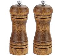 TONZN Macina Sale e Pepe 2er Set Macina Pepe in Legno Macina Pepe in Ceramica Regolabile Macina spezie Ricaricabile e Il macinino è Adatto per ristoranti e cucine -5. Macina Sale e macina Pepe (5)