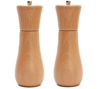 TONZN Macina Sale e Pepe in Legno Regolabile Macina Sale e Pepe Fatta a Mano con Anima in Ceramica Macina Sale 2-TLG Macina Sale e Pepe