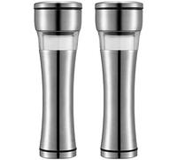 TONZN Macina Sale e Pepe Macina Sale e Pepe Macina Sale e Pepe Set da 2 Pezzi Macina Regolabile Grande Corpo in Acciaio Spazzola Facile da riempire Macina Manuale in Acciaio Inossidabile