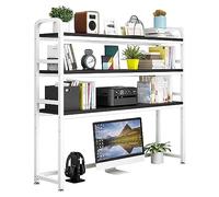 TONZN Organizer da scrivania Scaffale da scrivania per computer a 3 livelli Libreria da scrivania Organizzatore da scrivania multifunzionale e regolabile Scaffali per scrivanie (B 135 cm)