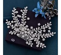 TONZN Pettine da Sposa con Strass Fermaglio per Capelli da Donna per Matrimonio, Concorso di Bellezza, Copricapo da Sposa con Pettine (HP507)