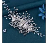 TONZN Pettine da Sposa in Cristallo Ornamento per Capelli da Donna Ornamento per Capelli da Sposa per Matrimonio Forcina per Capelli da Sposa (HP176 Pettine)