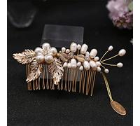 TONZN Pettine per Capelli da Sposa a Forma di Foglia in Lega, Accessori per Capelli da Donna, Fermaglio per Capelli da Sposa, Pettine per Capelli da Sposa, Fermaglio per Capelli da Sposa (HP17)