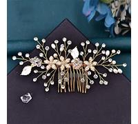 TONZN Pettine per Capelli da Sposa con Strass e Perle, Accessori per Capelli da Sposa, Copricapo da Damigella d'Onore (HP336 G)