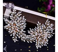TONZN Pettine per Capelli da Sposa da Donna, Accessori per Capelli da Sposa, Pettine da Sposa con Strass, Accessori per Capelli da Festa (Oro)