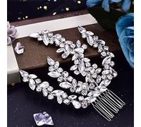 TONZN Pettine per Capelli da Sposa in Cristallo Copricapo da Sposa Copricapo da Donna Accessori per Capelli da Sposa Gioielli (HP489 S)