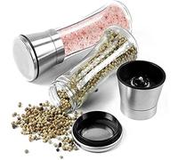 TONZN Polvere di prezzemolo e Paprika in Acciaio Inossidabile Prodotte da agitatori di Sale e Pepe Fatti a Mano con macina in Ceramica Regolabile-b. Macina Sale Macina Pepe (B.)