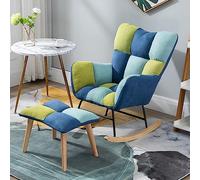 TONZN Sedia a Dondolo Sedia a Dondolo con poggiapiedi Divano Pigro Colore Misto Slitta Design ergonomico Piccolo Appartamento Balcone casa Tempo Libero Sedia a Dondolo reclinabile