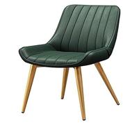 TONZN Sedia con Schienale in Pelle, Gamba in Metallo, Sedia da caffè per Il Tempo Libero, Sedia da Trucco (Colore: Marrone Chiaro, Dimensioni: Gamba Dorata) (Gamba Verde Oro)