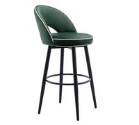 TONZN Sedia da Bar Girevole in Pelle Grigia e Arancione da 2 Pezzi con Gambe in Acciaio e poggiapiedi (Velluto Verde 80 cm)