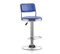 TONZN Sedia da Bar Girevole Regolabile Moderna con Schienale per bancone da Cucina e Ristorante in Similpelle Altezza bancone Sedia da Bar (Blu 59)