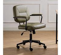 TONZN Sedia da Computer Sedia da Ufficio ergonomica con Ruote, Sedia da scrivania in Similpelle (6 (Verde 66x82)