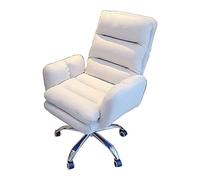 TONZN Sedia da scrivania Girevole, Poltrona ergonomica per Ufficio Domestico - Altezza Regolabile per Studio, Soggiorno, Camera da Letto (Bianco)