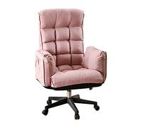 TONZN Sedia da Ufficio Imbottita in Tessuto per Computer, Sedia ergonomica Comoda con braccioli, Sedia Imbottita Regolabile in Altezza (Rosa)