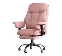 TONZN Sedia da Ufficio in Pelle PU, Sedia Girevole da scrivania con Supporto Lombare, Sedia da Lavoro Regolabile in Altezza per Camera da Letto e Soggiorno (Rosa Marrone)