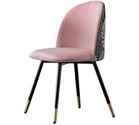 TONZN Sedie da Pranzo da Cucina, Sedia da Ufficio in Flanella Ricamata con Gambe in Metallo, Seduta e Schienale in Velluto, Poltrona da Soggiorno (Colore: Rosa Scuro) (Rosa Chiaro)