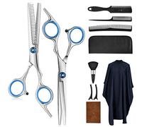 TONZN Set di 10 Forbici da Parrucchiere, Forbici da Barbiere, Forbici da Parrucchiere Professionali, Forbici da Barbiere con Pettine, Fermaglio per Capelli, Scialle, Pettine di Bellezza