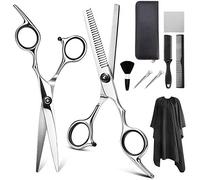 TONZN Set di 10 Forbici da Parrucchiere, Forbici da Barbiere, Spazzola per Capelli, Fermaglio per Capelli, Pettine di Bellezza per Barbiere