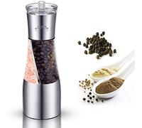 TONZN Set di 2 in 1 in Acciaio Inox Manuale Doppio Sale e Pepe Regolabile Spessore macina spezie Utensili da Cucina macina Sale macina Sale e Pepe
