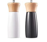 TONZN Set macina Sale e Pepe Macina Pepe in Legno Premium, rugosità Ceramica Regolabile Spargi Sale e Pepe Manuale Griglia da Cucina Picnic Sala da Pranzo 2pc-c Macina Sale Macina Sale e Pepe (C)