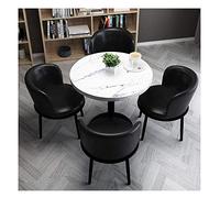 TONZN Set tavolo da pranzo per affari, combinazione semplice di tavolo e sediaTavolo da pranzo rotondo in legno massello da cucina Set tavolo e sedie per reception per ufficio per il tempo libero