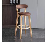 TONZN Sgabelli da Bar Moderni impilabili in plastica con Schienale, sedie da Pranzo comode da 30 Pollici, per bancone da Cucina e Bar di casa (Marrone, Taglia Unica)