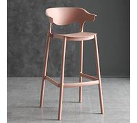 TONZN Sgabelli da Bar Moderni impilabili in plastica con Schienale Verde da 30 Pollici, Sedia da Pranzo Comoda per bancone da Cucina e Bar di casa (Rosa 65 cm (26 Pollici))