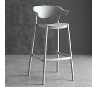TONZN Sgabelli da Bar Moderni impilabili in plastica con Schienale Verde da 30 Pollici, Sedia da Pranzo Comoda per bancone da Cucina e Bar di casa (Grigio 65 cm/25,5 Pollici)