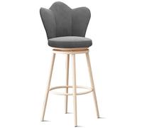 TONZN Sgabelli da Bar Moderni Set di 2 sgabelli da Bar girevoli Imbottiti con Schienale per Isola Cucina Bar bistrot Grigio 65 cm Gambe Nere (1 Pezzo 75 cm Gambe Nere)