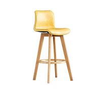 TONZN Sgabello da Bar in Legno Girevole Sedia Alta per Ristorante e bistrot Cucina Isola bancone Sedia da Pranzo (61 cm) (Giallo 61 cm)