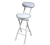 TONZN Sgabello da Bar Pieghevole per Adulti, Sgabello da Cucina Portatile con Seduta Imbottita e Struttura in Acciaio, seggiolone da bancone, Nero (26") (Bianco 60 cm/24")