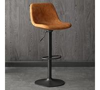 TONZN Sgabello Girevole da Bar Vintage per la casa, Decorazione per caffè, Tempo Libero, Azienda, Lavoro, Sedia Girevole con Gambe in Acciaio al Carbonio, Regolabile 60-80 cm (Colore: Nero) (Marrone)