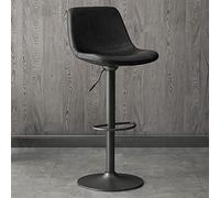 TONZN Sgabello Girevole Vintage per Bar, caffetteria, Tempo Libero, Lavoro, Sedia Girevole con Gambe in Acciaio al Carbonio, Regolabile da 60 a 80 cm (Colore: Nero) (Nero)