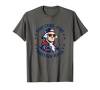 Too Cool for British Rule George Washington Patriot Maglietta