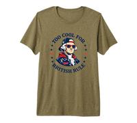 Too Cool for British Rule George Washington Patriot Maglietta Premium