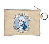 Too Cool for British Rule Thug Life George Washington portachiavi portamonete beige