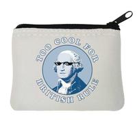 Too Cool for British Rule Thug Life George Washington - Portamonete in neoprene, 10 x 11 cm, colore: Bianco