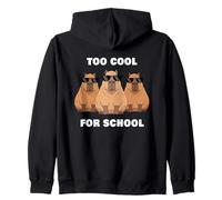 Too Cool for School - 3 Funny Sunglass Capybara Bosses Felpa con Cappuccio