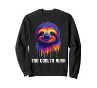 Too Cool To Rush Bradipo colorato Splash Chill Art Felpa