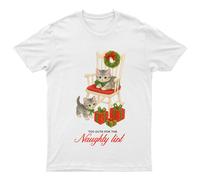 Too Cute For The Naughty List Christmas Holiday Kittens Graphic Uomo Donna