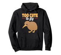 Too Cute To Fly Kiwi Bird Flightless Kiwi Carino Felpa con Cappuccio