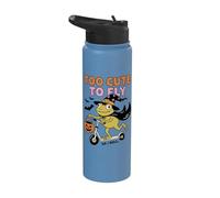 Too Cute To Fly So I Roll Frog Witch Halloween Stainless Steel Insulated Water Bottle