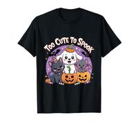 Too Cute To Spook - Cucciolo di Halloween, gatto, pipistrello, zucca Maglietta