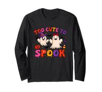 Too Cute To Spook, divertente fantasmi regalo di Halloween con disegno grafico Maglia a Manica