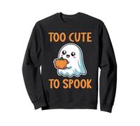 Too Cute To Spook Divertente Halloween Carino Kawaii Zucca Fantasma Felpa